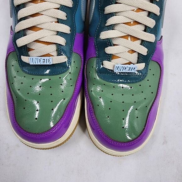 Nike Air Force 1 Low X Undefeated Wild Berry Celestine Blue Patent US 14 - Picture 6 of 10